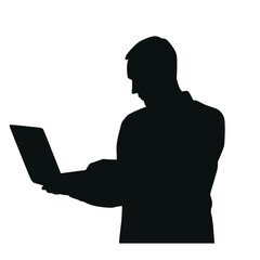 Wall Mural - Silhouette of Man With Laptop