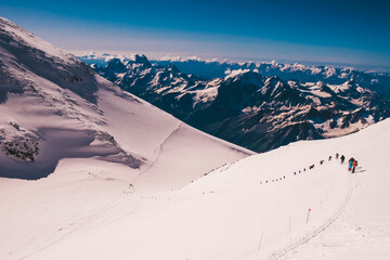 at an altitude of 5500 meters on the way to the top of Elbrus