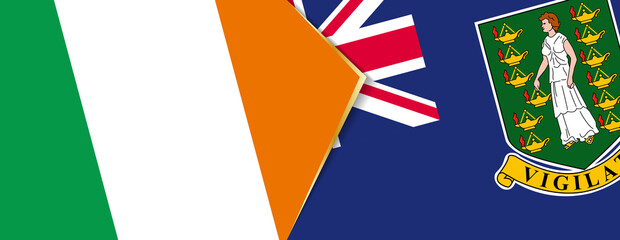 Poster - Ireland and British Virgin Islands flags, two vector flags.