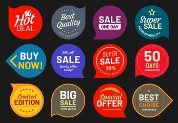 Wall Mural - sale quality badges. quality stamp sticker, badge premium, product emblem price illustration, discou