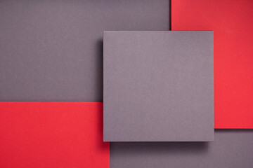 Canvas Print - abstract grey or gray with red paper background