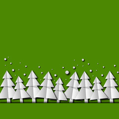 Poster - fond vert, sapin hiver, noël, carte message