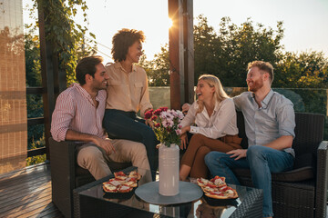 Meeting up for wonderful fun on terrace