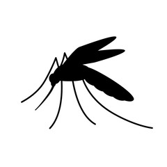 Wall Mural - malaria mosquito silhouette icon. clipart image isolated on white background.