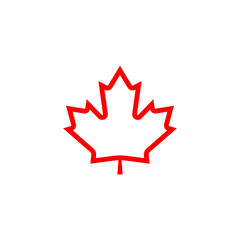 maple leaf canada sign. clipart image. outline icon. clipart image isolated on white background.