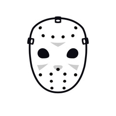 Canvas Print - hockey goalie mask outline icon. clipart image isolated on white background.