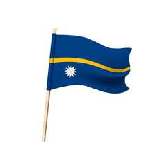 Wall Mural - Nauru flag on white background