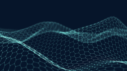 Wall Mural - 3d abstract digital technology background. futuristic sci-fi user interface concept with gradient do