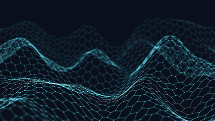 Wall Mural - 3d abstract digital technology background. futuristic sci-fi user interface concept with gradient do