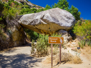 Tunnel Rock in Sequoia National Park in the U.S. California.