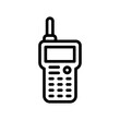 © Aranagraphics - protest related police walkie talkie with buttons and spekar vector in lineal style,