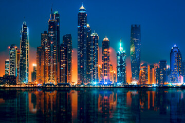 Sticker - View of Dubai by night