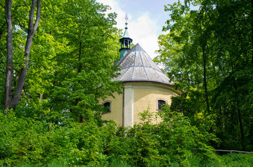 Canvas Print - Chapel hill in Trutnov, memorial of battle in 1866, Czech Republic