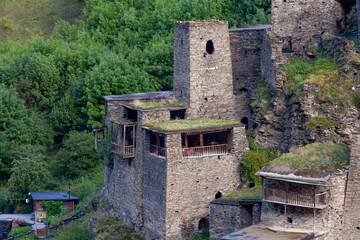 Wall Mural - Old Fortress in mountain village Shatili, ruins of medieval castle