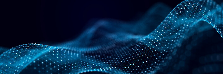 Fototapete - Network connection data. Structural communication of information. Abstract background. 3d rendering.