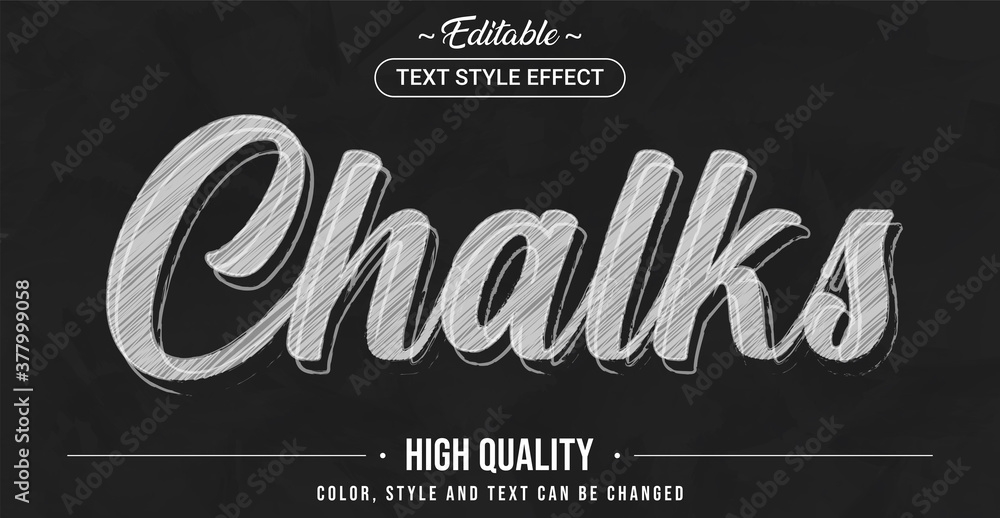 Editable text style effect - Chalk theme style. Stock Vector | Adobe Stock