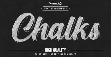 editable text style effect - chalk theme style.