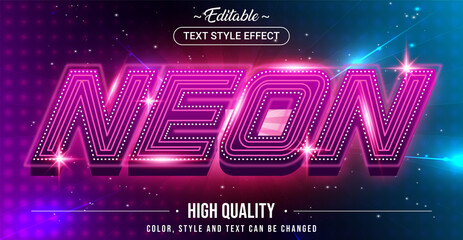 Wall Mural - editable text style effect - neon theme style.