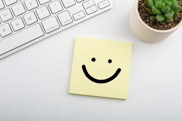 Wall Mural - Smile Concept On Sticky Note