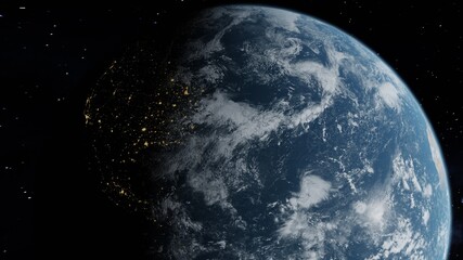 Wall Mural - earth globe on the galaxy background. elements of this image furnished by nasa. space art. astronomy