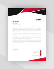 Wall Mural - Red & Black Abstract Creative letterhead template design.