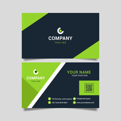 green and black business card template vector illustration