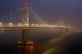 Fototapeta Koty - Bay Bridge in thick smoke during 2020 California Wildfires