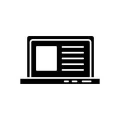 Sticker - laptop computer portable silhouette style icon