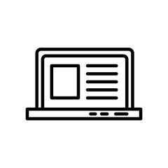 Poster - laptop computer portable line style icon