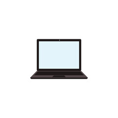Wall Mural - Open laptop cartoon icon with blank screen flat vector illustration isolated.