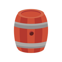 Poster - beer barrel wooden oktoberfest flat style icon