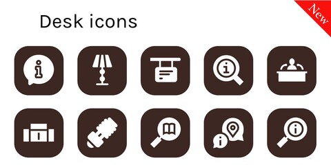 Canvas Print - desk icon set