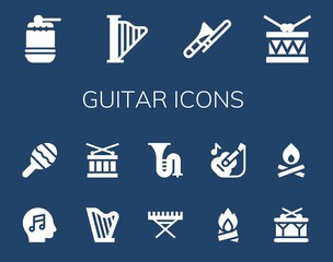 Wall Mural - Modern Simple Set of guitar Vector filled Icons