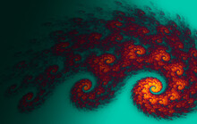 Illustration Of A Triple Fractal Spiral In Bright Colors As Background
