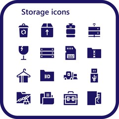 Canvas Print - storage icon set