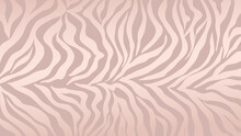 Rose Gold Zebra Skin Background Vector. Luxury Gold Texture With Foil Effect.  Animal Stripes Pattern Wall Art Vector Illustration.