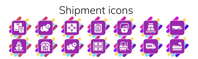 Poster - shipment icon set