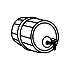 Sticker - beer barrel wooden oktoberfest line style