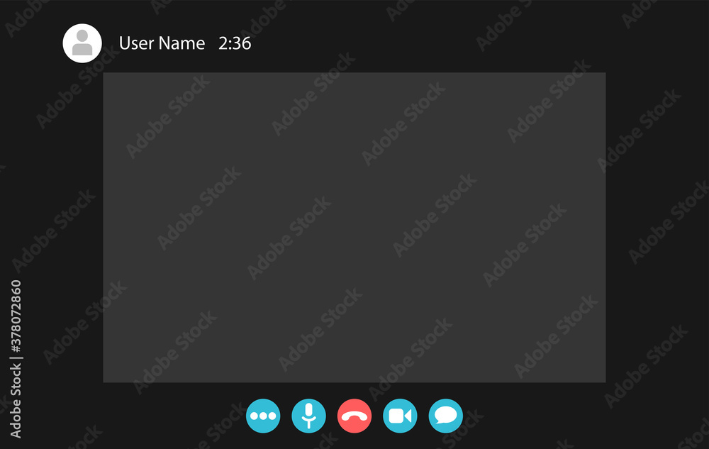 Video call screen template. Video call interface. Vector page of the ...