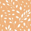 © Marina - Hand drawn cereal plants seamless pattern, agriculture industry organic crop products for oat groats flakes, oatmeal packaging design.