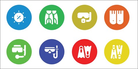 Wall Mural - snorkel icon set