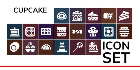 Sticker - cupcake icon set