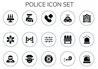 Sticker - police icon set