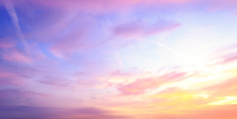 Wall Mural - world environment day concept: sky and clouds autumn sunset background
