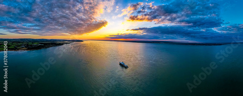 Fotomural Aerial view of Solent near isle of WIght