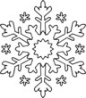 Linear drawing of snowflakes on a white background. Coloring page for children and adults. New Year's decor. Hand-drawn line snowflake