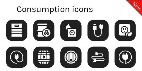 Modern Simple Set of consumption Vector filled Icons