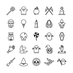 Wall Mural - bundle of twenty five halloween set collection icons