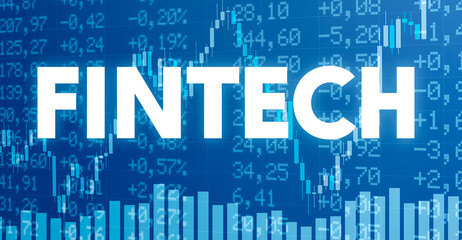 Wall Mural - conceptual image with financial charts and graphs - fintech