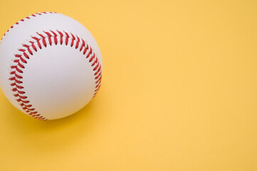 Canvas Print - Baseball ball isolated on yellow background